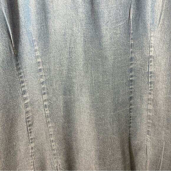 T&W Designs Tencel Lightweight Denim Cross Over Wrap Handkerchief Blouse Top - Picture 11 of 12